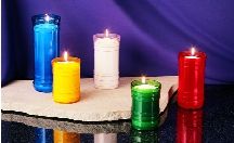 PLASTIC DEVOTION CANDLES 3 5 6 day Burn alone