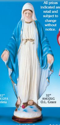 Our Lady of Grace Chalk 32" Statue