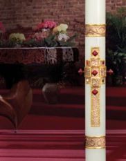 Evangelium Paschal Candle Exemious Brand 51 percent beeswax Cathedral