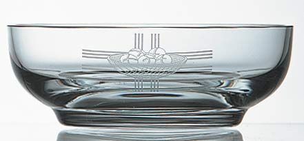 Cyrstal Bowl Paten Crystal Bread/Cross Design 2 Tall 5-inch Host Capacity 300
