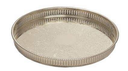 Gallery Communion Tray K38 Diameter 14 Silver Plated Brass