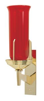 Wall Mount Sanctuary Lamp K488 Brass Highly Polished Back Plate