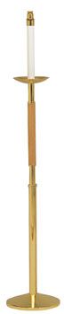 Floor Candle Holder K491 Holders Brass/Oak Combination Bobeche 44