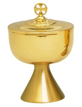 Ciborium 500 Host Capacity K596 24K Gold Plated 7 inch Host Capacity 500