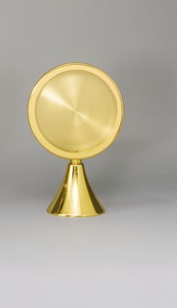 9" height, holds 5-3/4" host (loads from front), 24kt gold plated