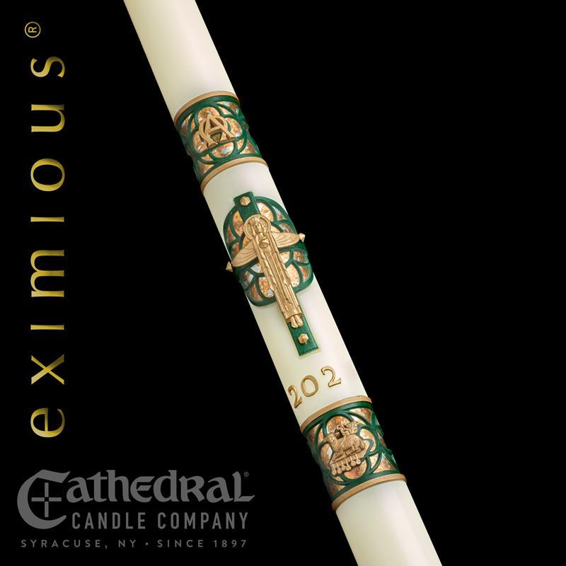 Paschal Candle Christus Rex Exemious Brand 51 percent beeswax Cathedral