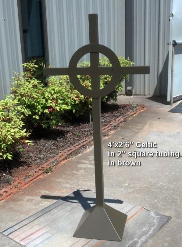 Celtic Aluminum Cross Traditional square edge ring 2 inch