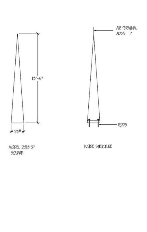 Fiberglass Spire 13 ft Durable White Gel Coat Finish (Colors Available)