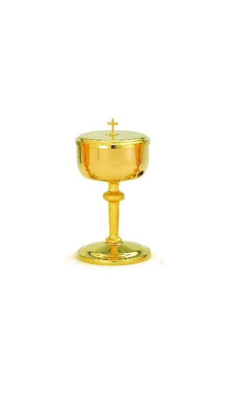 Gold Ciborium With Lid 8- inch High Host Capacity 175