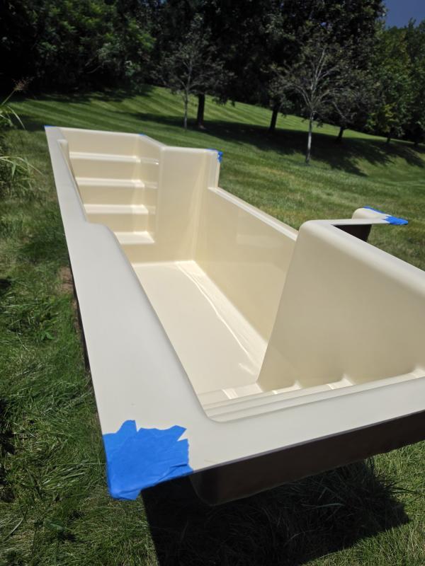 Double Entry Baptism Pool 13ft Wide-BONE with Premium Gel Coat