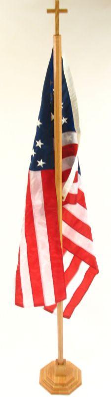 Wooden Flag Stand With Cross