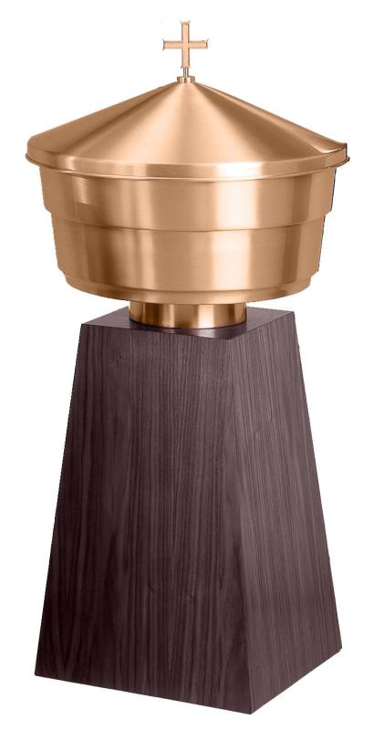 Baptismal Font Stainless Steel Basin Top Cross optional