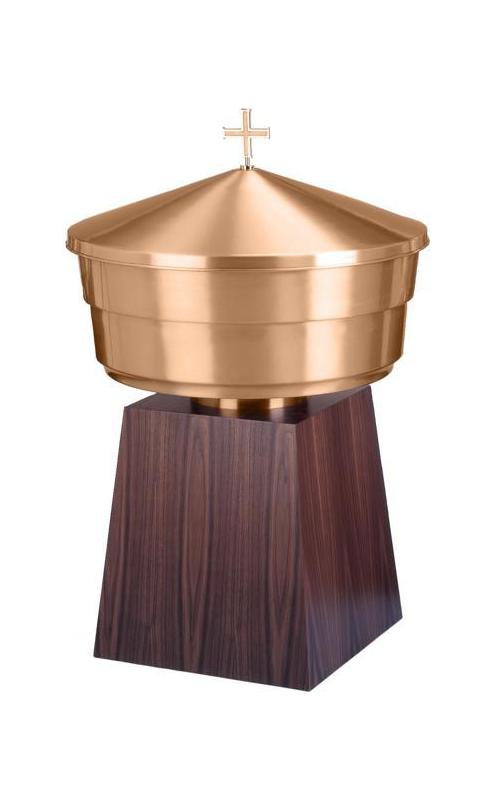 Baptismal Font Stainless Steel Basin Top Cross optional