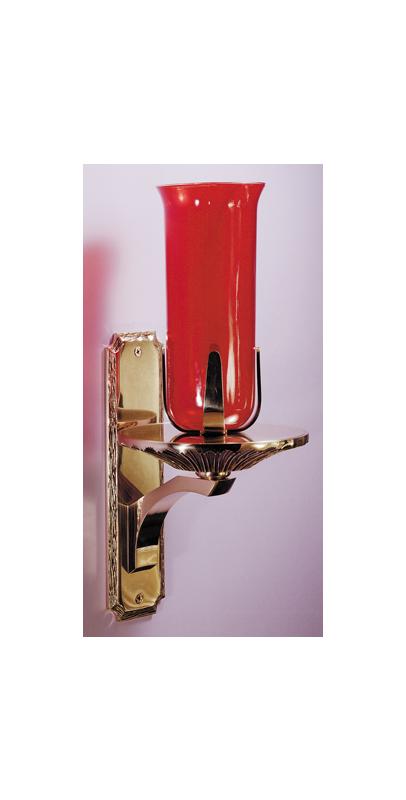 Wall Sanctuary Lamp high polished bronze cast textured base