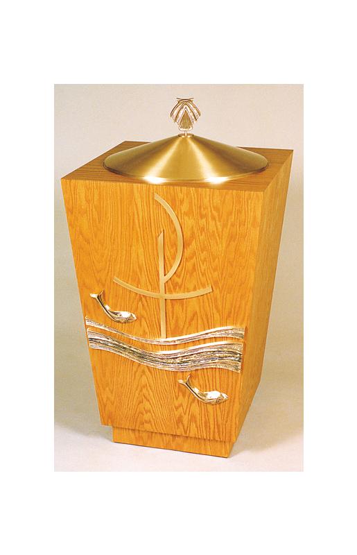 Baptismal Font Oak with Bronze Cover