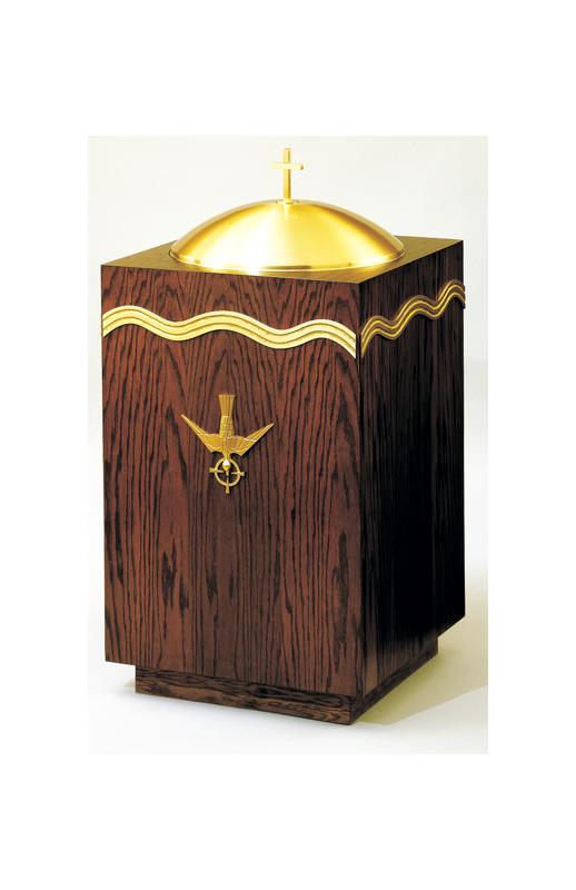 Baptismal Font Oak and Bronze