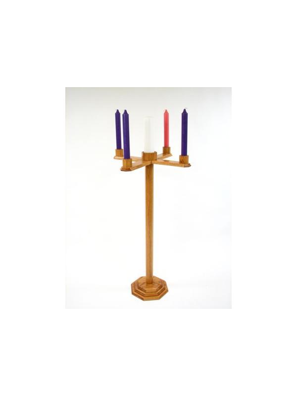 Wooden Advent Candle Stand and Wreath