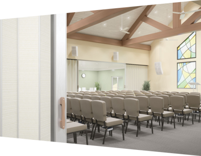 Standard Acoustical  Room Divider for Churches up to 8ft 1" Height (priced per foot)