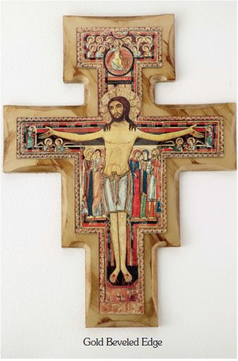San Damiano Wall Cross traditional colored Imported 11 17 40