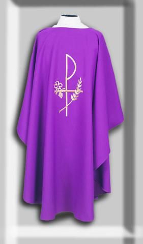 Chi Rho Wheat Grapes Chasuble In Liturgical Colors