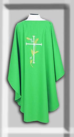 Cross & Wheat Chasuble In Liturgical Colors
