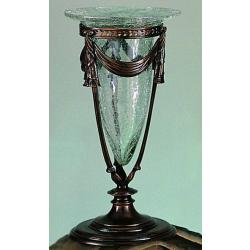 Large Bronze Vase With Crackle Glass   17 In. H