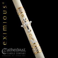 Merciful Lamb Paschal Candle Exemious Brand 51 percent beeswax Cathedral