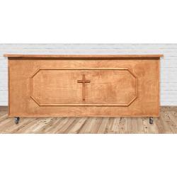 Large Portable Baptistry with Wood Cabinet, Top and Steps (Wheels Included)