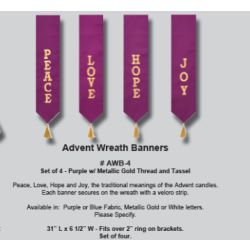 Advent Wreath Banner Set All Purple