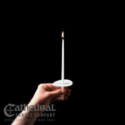 9" Congregational Tapers and bobeches STEARINE WAX BOX/100