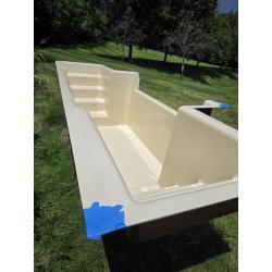Double Entry Baptism Pool 13ft Wide-BONE with Premium Gel Coat