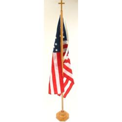 Wooden Flag Stand With Cross