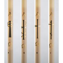 Refillable Paschal Candle Brass Cross Design