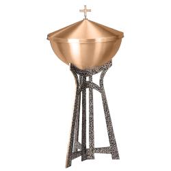 Baptismal Font Stainless Steel Basin Top Cross 36