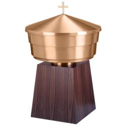 Baptismal Font Stainless Steel Basin Top Cross optional