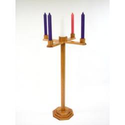Wooden Advent Candle Stand and Wreath